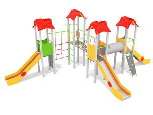 Set multiturn cu tobogane și tunel pentru loc de joacă - BGL-00108