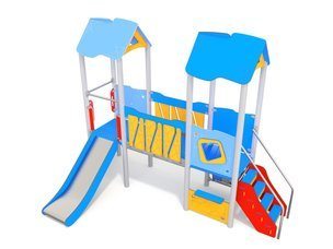 Set cu două turnuri cu tobogan pentru loc de joacă - BGL-1107
