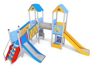 Set cu trei turnuri cu podeț pentru loc de joacă - BGL-1108