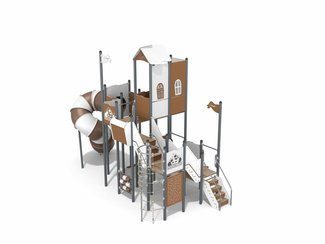 Set pentru loc de joacă cu turnuri și tobogane - BGL-1164-2-17II23-1E imagine principala