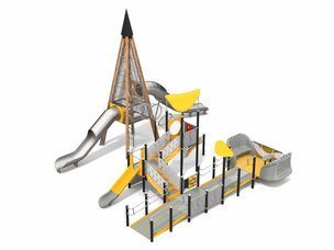 Set pentru loc de joacă cu turn și leagăn integrativ - BGL-1421-8-27VI23-1C