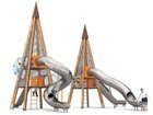 Piramidă mare cu tobogane pentru loc de joacă - BGL-1422 imagine 5