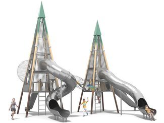 Piramidă dublă cu tobogan - BGL-1423 imagine principala