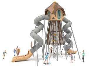 Turn înalt cu tobogane și structură de frânghii - BGL-1431