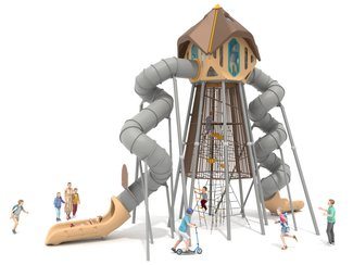Turn înalt cu tobogane și structură de frânghii - BGL-1431 imagine principala