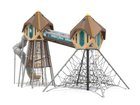 Turnuri duble cu tobogane și structură de frânghii - BGL-1432 imagine 2