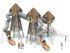 Turnuri triple cu tobogane și structură de frânghii - BGL-1433 miniatura 1