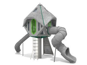 Turn cu tobogan din materiale reciclate pentru loc de joacă - BGL-1434 RECYCLED