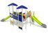 Set cu patru turnuri cu tobogan și podeț pentru loc de joacă - BGL-1716 inox miniatura 2