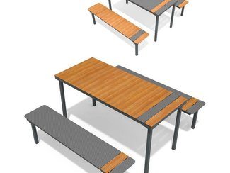 Masă de picnic cu bănci pentru loc de joacă și parc - BGL-6030 imagine principala