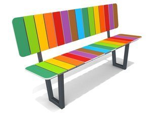Bancă cu spătar pentru loc de joacă și parc - BGL-6033