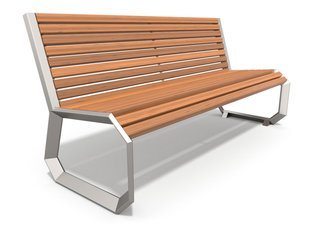 Bancă modernă cu spătar pentru loc de joacă și parc - BGL-6090 imagine principala