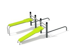 Bancă orizontală și înclinată Street Workout - BGL-7616