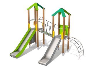 Set cu două turnuri cu tobogan pentru loc de joacă - BGL-8018 imagine principala