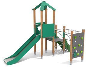 Set pentru loc de joacă cu tobogan din materiale reciclate - BGL-8025 RECYCLED