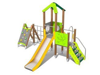 Căsuță cu tobogan și panou de cățărare pentru loc de joacă - BGL-8065 imagine principala