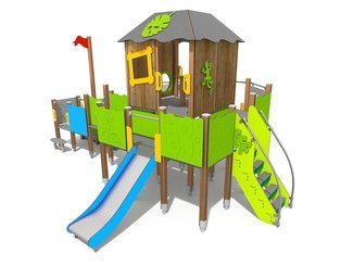 Căsuță port cu groapă de nisip tip vapor pentru loc de joacă - BGL-8080 imagine principala