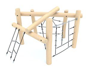 Structură de cățărare tip junglă din salcâm pentru loc de joacă - BGL-8125 imagine principala