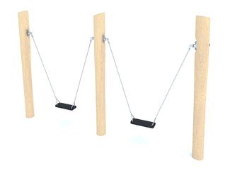 Leagăn dublu din salcâm pentru loc de joacă - BGL-8130 imagine principala