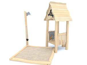 Căsuță cu groapă de nisip din salcâm pentru loc de joacă - BGL-8168