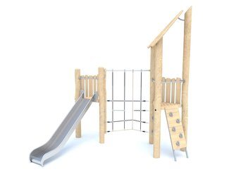 Set cu două turnuri cu structură de frânghii din salcâm pentru loc de joacă - BGL-8174 imagine principala