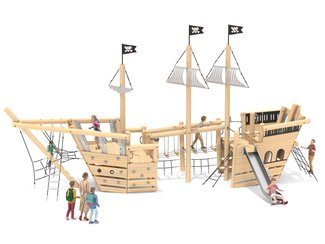 Vapor din lemn de salcâm cu tobogane pentru loc de joacă - BGL-8191 imagine principala