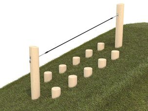 Traseu de aventură structură de frânghii din salcâm pentru pantă - BGL-8405