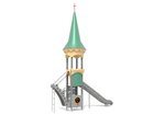 Castel cu un turn pentru loc de joacă cu tobogan - BGL-8602 imagine 2