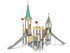 Castel cu trei turnuri pentru loc de joacă cu tobogane și structură de frânghii - BGL-8616 miniatura 3