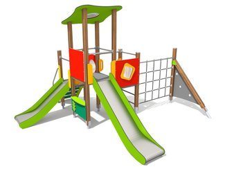 Turn cu structură de frânghii și tobogan pentru loc de joacă - BGL-8910 imagine principala