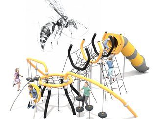 Structură de frânghii Albină cu tobogan pentru loc de joacă - BGL-9303 imagine principala