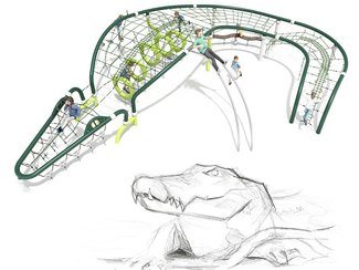 Structură de frânghii Crocodil pentru loc de joacă - BGL-9309 imagine principala