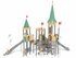 Castel cu trei turnuri pentru loc de joacă cu tobogane și structură de frânghii - BGL-8616 miniatura 7