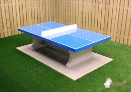 Masa de ping-pong din beton albastra